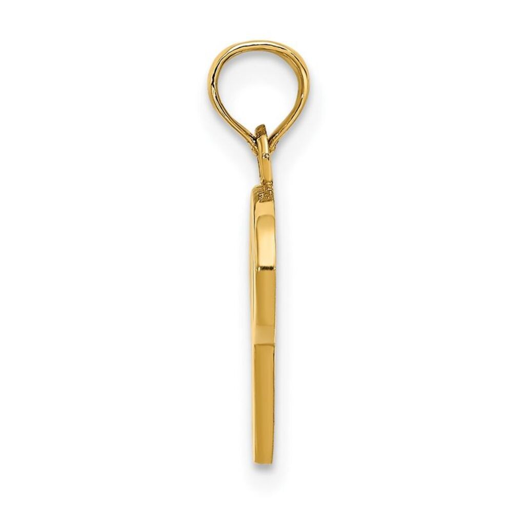 10k Yellow Gold Polished P Script Initial Charm - image 2